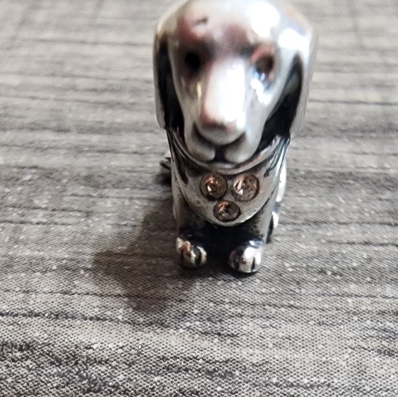 S925 Sitting Dog With Bandana Charm - Picture 5 of 6